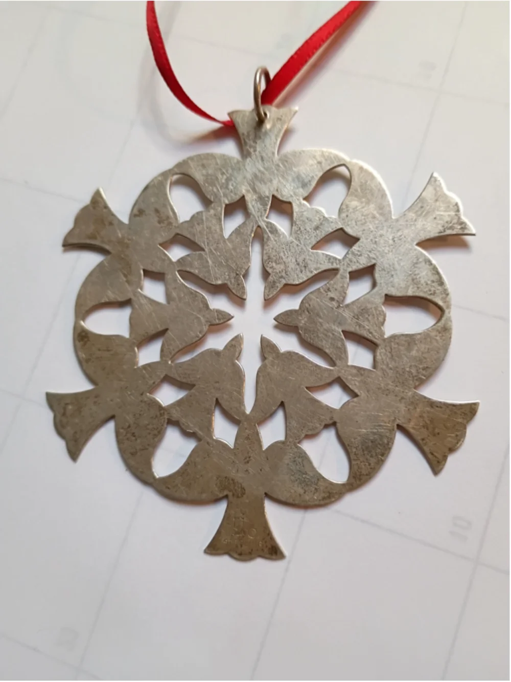 Rare Retired James Avery Doves in Flight Sterling Silver Christmas Ornament